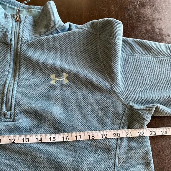 Under Armour Sweater Men L Blue Cold Gear Off Grid Fleece 1/4 Zip Outdoors - Picture 6 of 8